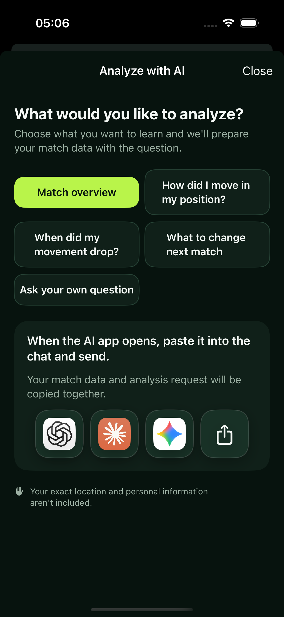 Send a Playprint analysis to an AI app